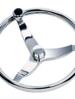 Schmitt and amp; Ongaro 714 Vision Cast 13.5" SS WHeel w/Knob, Finger Grip and amp; Faux Nut - 3/4" Taper Shaft