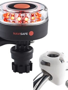 Navisafe Navilight All RED 360 and deg; 2NM w/Navimount Base and amp; Rail Mount - White