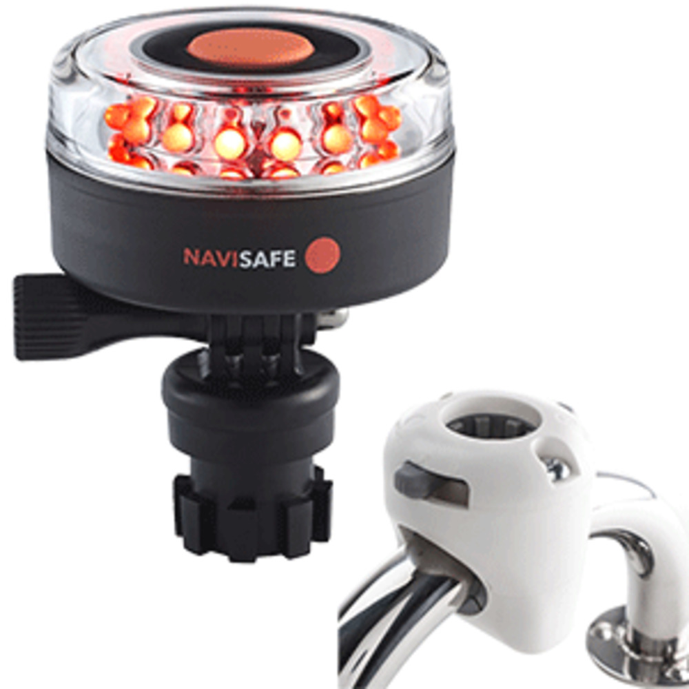 Navisafe Navilight All RED 360 and deg; 2NM w/Navimount Base and amp; Rail Mount - White