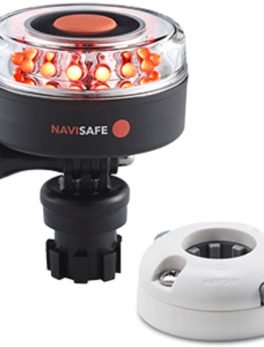 Navisafe Navilight All RED 360 and deg; 2NM w/Navimount Base and amp; Horizontal Mount - White