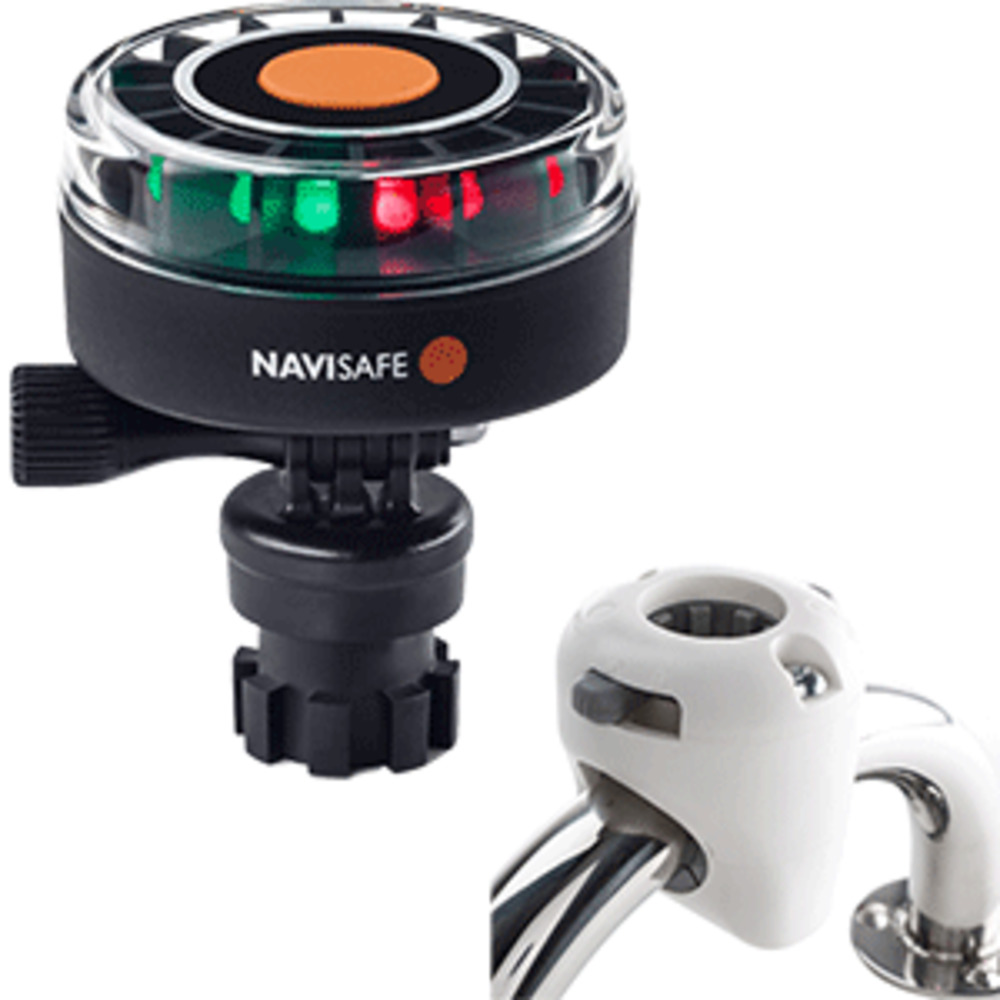 Navisafe Navilight 2NM Tricolor w/Navimount Base and amp; Rail Mount - White