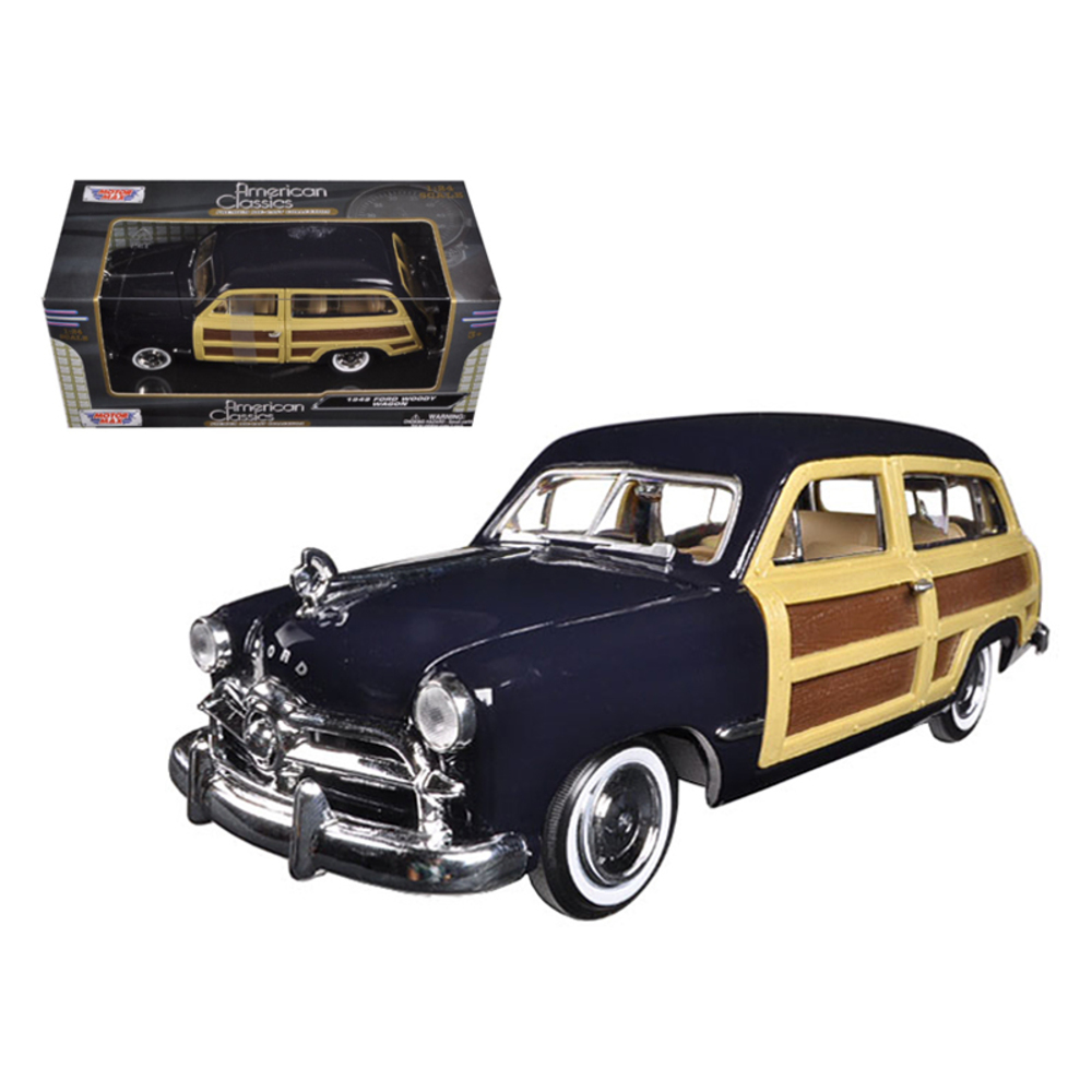 1949 Ford Woody Wagon Dark Blue 1/24 Diecast Model Car by Motormax 73260dkbl