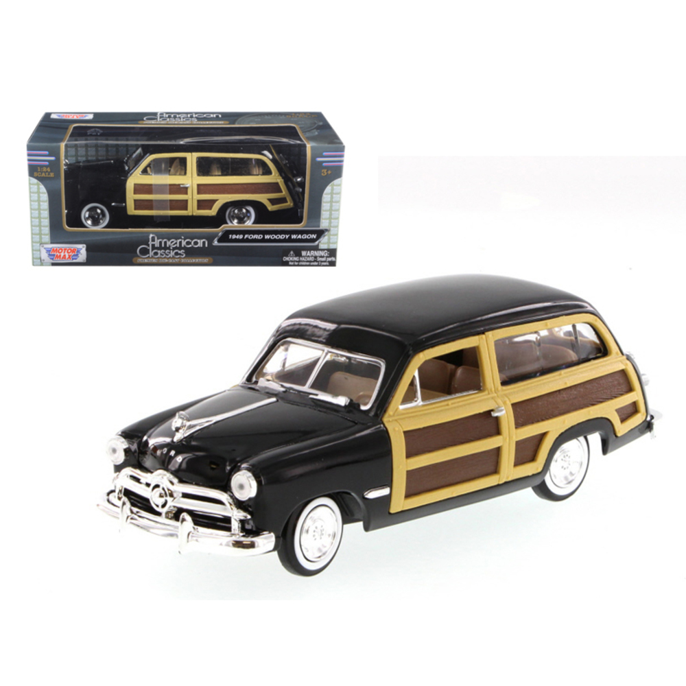 1949 Ford Woody Wagon Black 1/24 Diecast Model Car by Motormax 73260bk