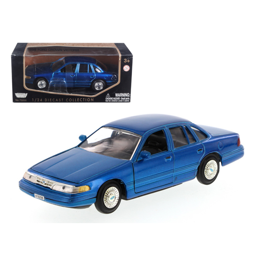 1998 Ford Crown Victoria Blue 1/24 Diecast Model Car by Motormax 76102bl