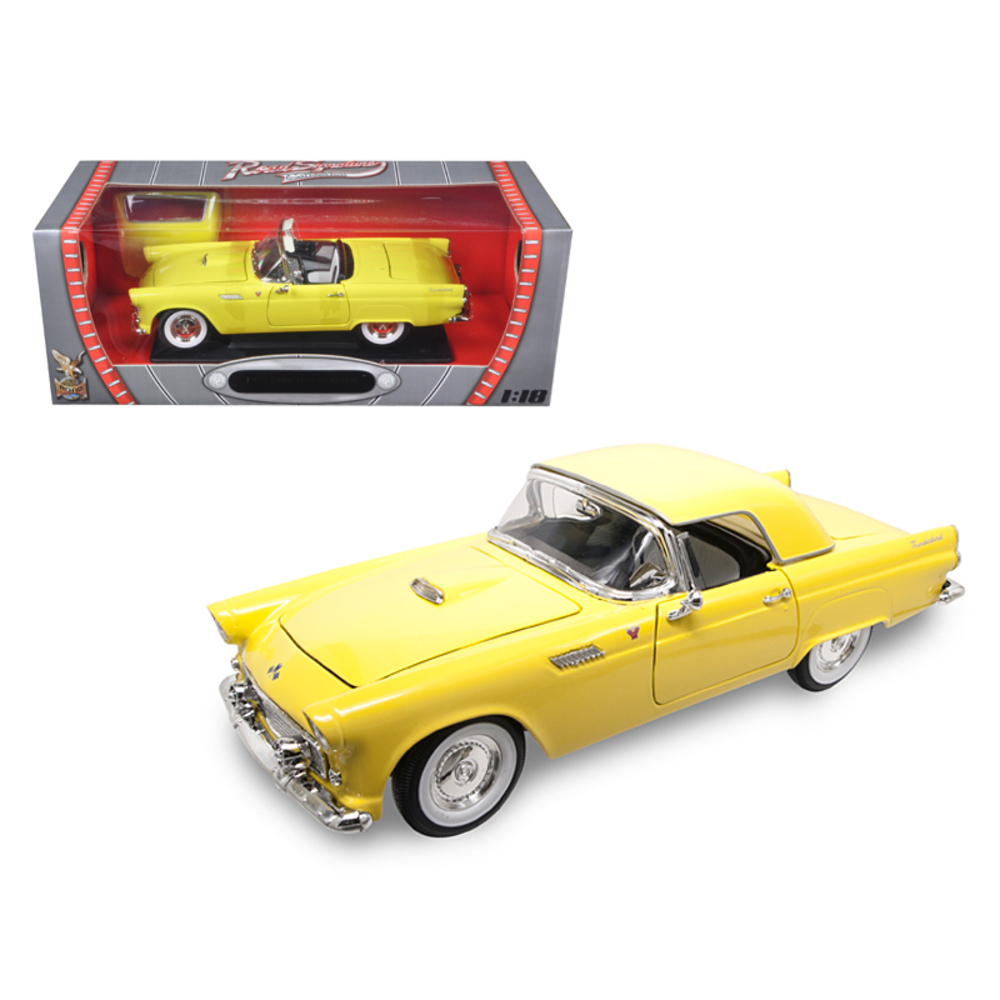 1955 Ford Thunderbird Yellow 1/18 Diecast Model Car by Road Signature 92068y