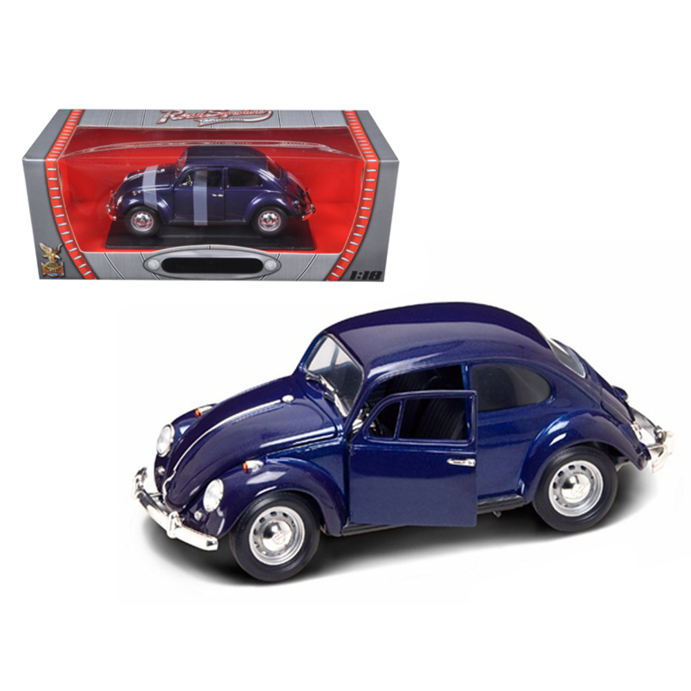 1967 Volkswagen Beetle Dark Blue 1/18 Diecast Car by Road Signature 92078bl