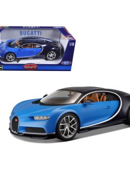 2016 Bugatti Chiron Blue 1/18 Diecast Model Car by Bburago 11040BL