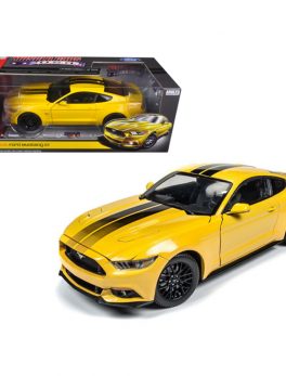 2016 Ford Mustang Gt 5.0 Yellow Limited Edition to 1002pcs 1/18 Diecast Model Car by Autoworld AW229