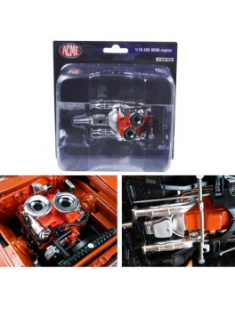 Engine with Headers and Transmission Replica Hemi Bullet Hemi 426 1/18 by Acme A1806702E