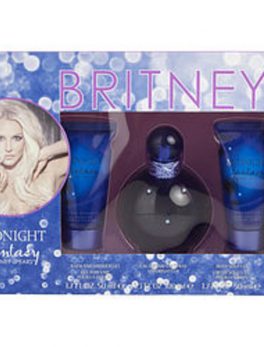 Midnight Fantasy Britney Spears Eau De Parfum Spray 3.3 Oz and Body Souffle 1.7 Oz and Shower Gel 1.7 Oz For Women