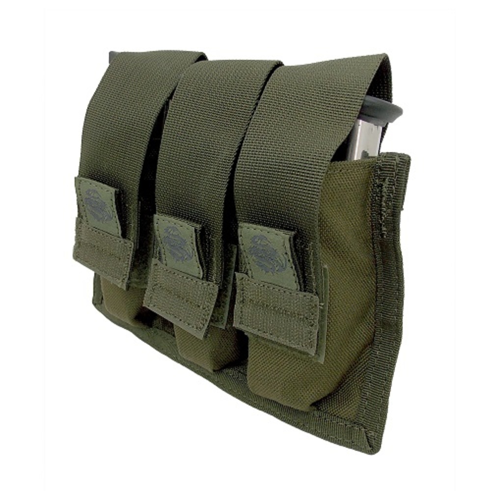 Tacprogear OD Green Triple Pistol Mag Pouch with Griptite