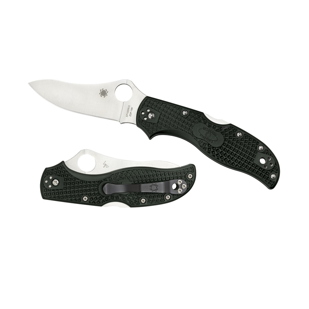Spyderco Stretch 2 Folder 3.45 in Plain Green FRN Handle