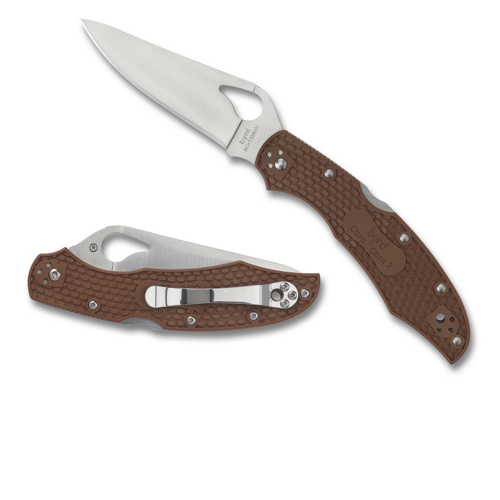 Byrd Cara Cara2 Folder 3.8 in Plain Blade Brown FRN Handle