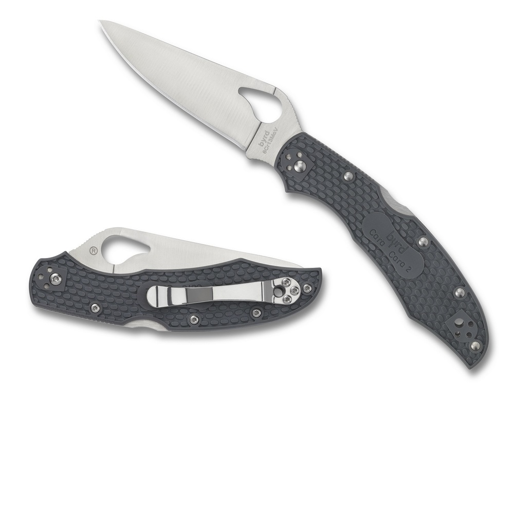 Byrd Cara Cara2 Folder 3.8 in Plain Blade Gray FRN Handle