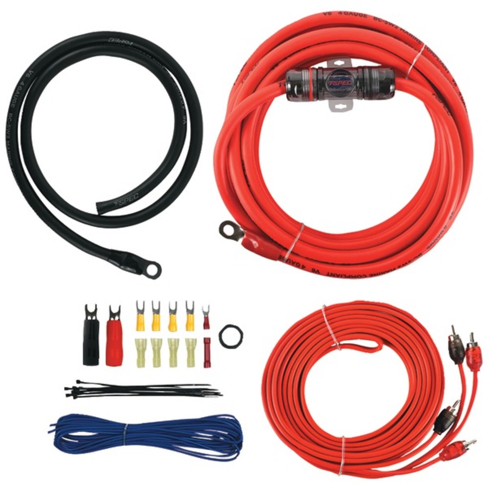T-Spec V6-RAK4 v6 SERIES Amp Installation Kit with RCA Cables