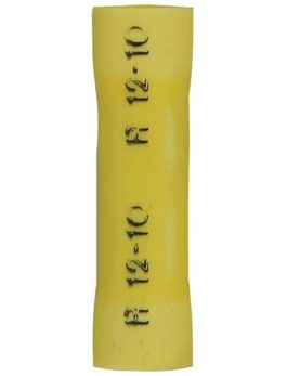 Install Bay YVBC Vinyl Butt Connectors (Yellow, 12-10 Gauge, 100 pk)