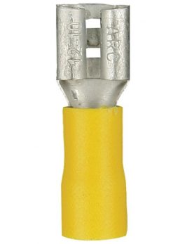Install Bay YVFD250 Noninsulated Female Quick Disconnects, 100 pk (Yellow, 12-10 Gauge, .25)