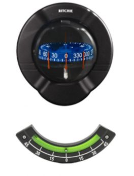 Ritchie SR-2 Venture Sail Boat Compass w/Clinometer - Bulkhead Mount - Black