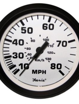 Faria Euro White 4" Speedometer - 80MPH (Mechanical)