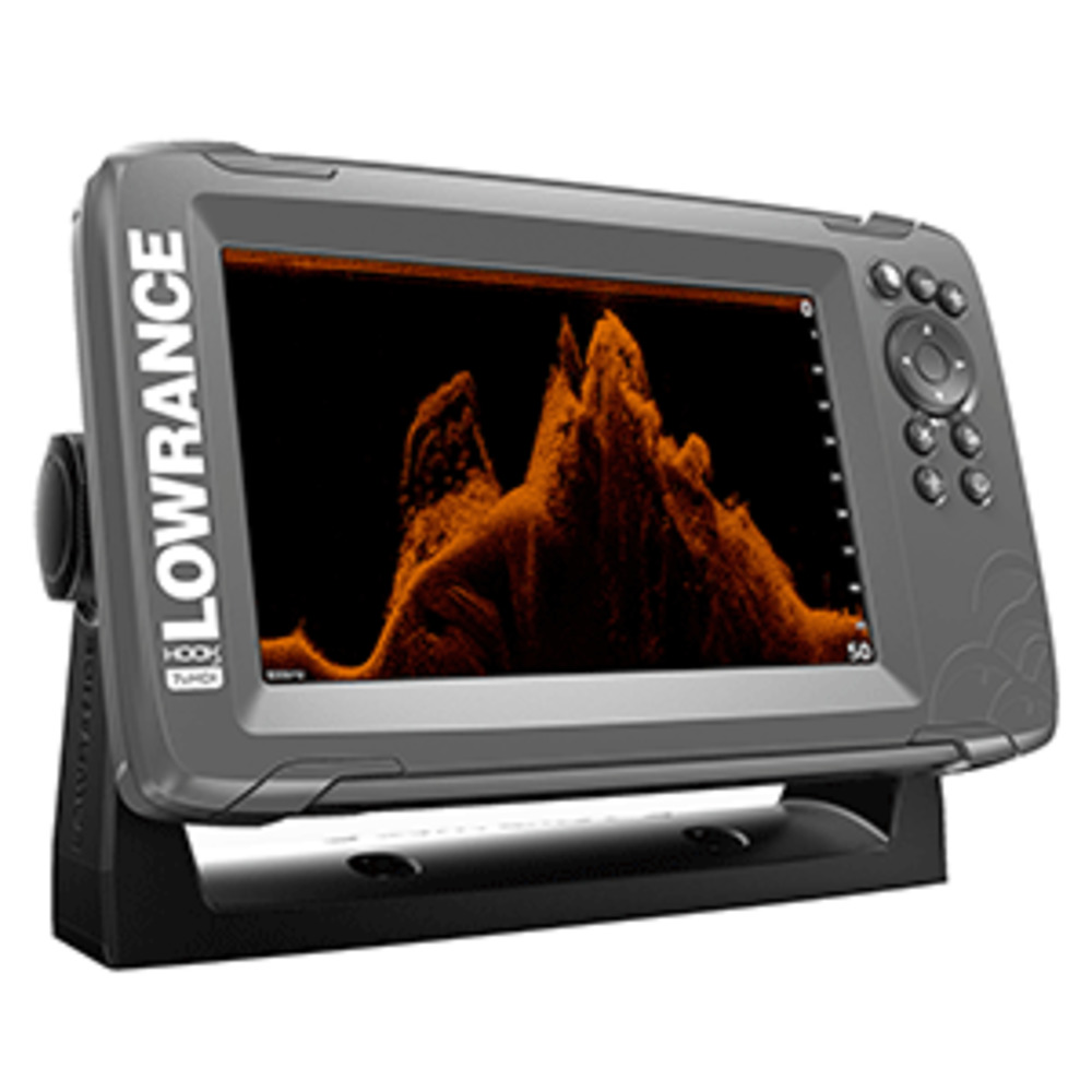 Lowrance HOOK and sup2;-7x 7" GPS SplitShot Fishfinder w/Track Plotter Transom Mount SplitShot Transducer