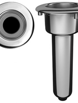Mate Series Elite Screwless Stainless Steel 0 and deg; Rod and amp; Cup Holder - Drain - Round Top