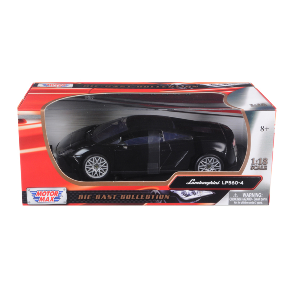 Lamborghini LP 560-4 Black 1/18 Diecast Car Model by Motormax 79152mtbk