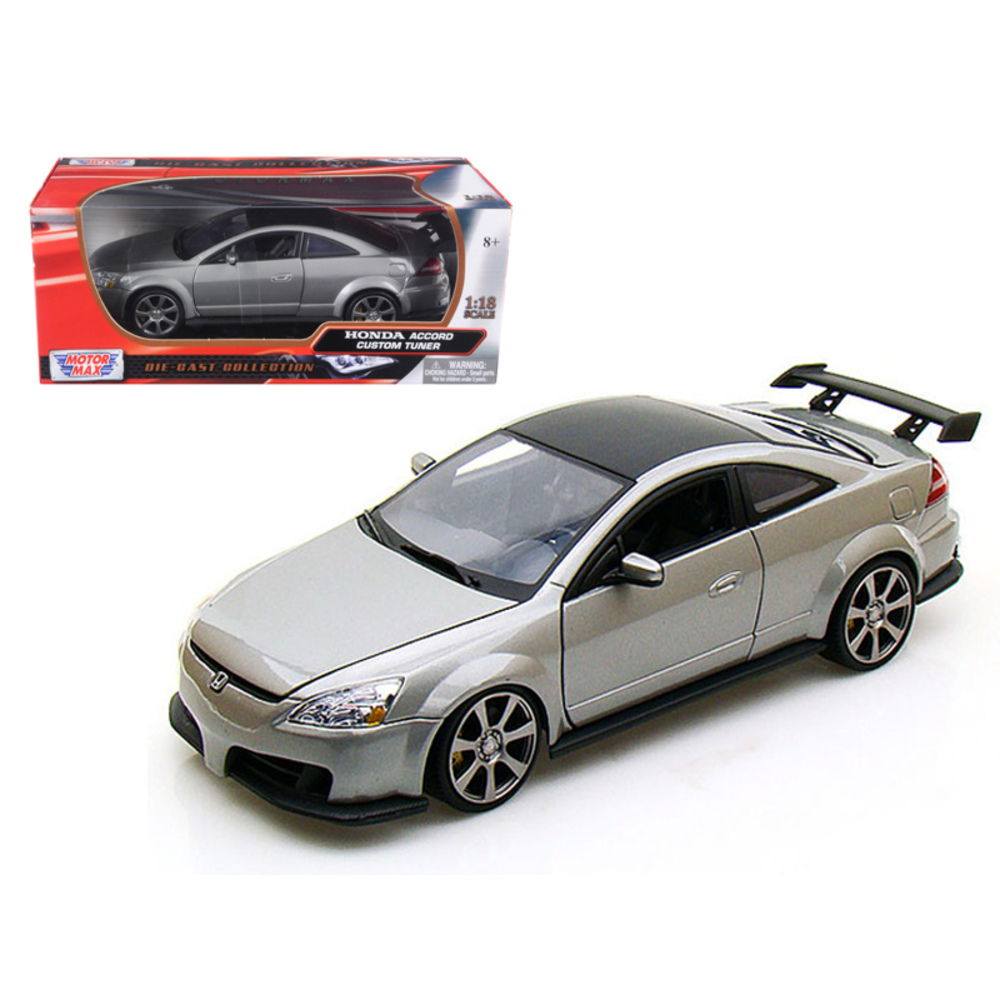 2003 Honda Accord Custom Tuner Grey 1/18 Diecast Model by Motormax 73146gry