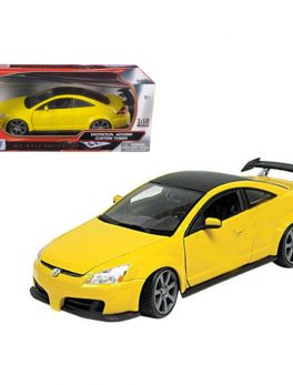 2003 Honda Accord Custom Tuner Yellow 1/18 Diecast Model Car by Motormax 73146y