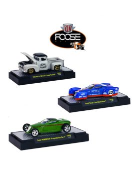 Chip Foose Release 3, 3 Cars Set WITH CASES 1/64 Diecast Model Cars by M2 Machines 32600-CF03