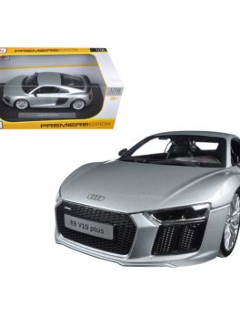 Audi R8 V10 Plus Silver 1/18 Diecast Model Car by Maisto 36213S