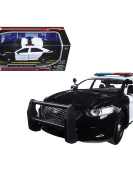 2013 Ford Police Car Interceptor Unmarked Black/White 1/24 Diecast Model Car by Motormax 76925BK-W