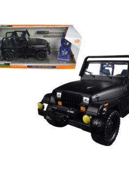 1992 Jeep Wrangler Just Trucks with Extra Wheels Matt Black 1/24 Diecast Model Car by Jada 98020