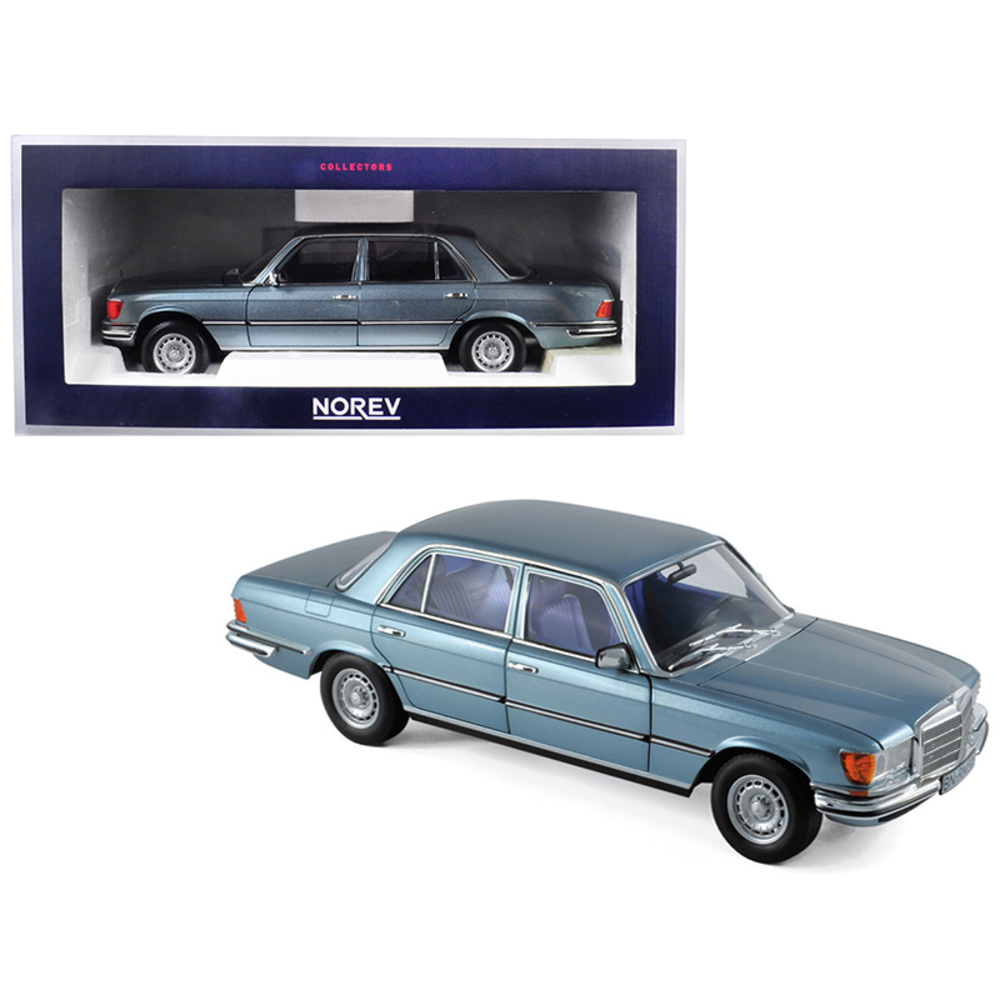 1976 Mercedes Benz 450 SEL 6.9 Grey/Blue Metallic 1/18 Diecast Model Car by Norev 183457