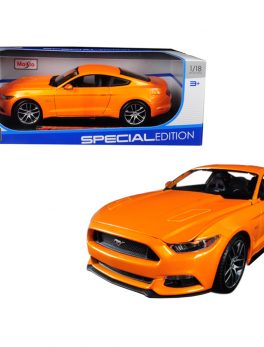 2015 Ford Mustang GT 5.0 Orange Metallic Special Edition 1/18 Diecast Model Car by Maisto 31197or