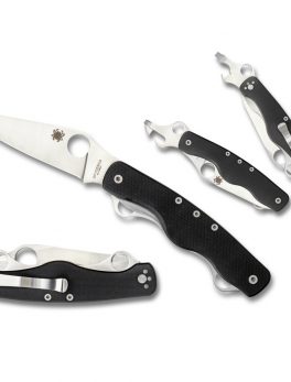 Spyderco ClipiTool Folder 3.5 in Plain 6 Tools Blk G-10 Hndl