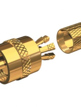 Shakespeare PL-259-CP-G - Solderless PL-259 Connector for RG-8X or RG-58/AU Coax - Gold Plated