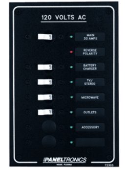 Paneltronics Standard AC 6 Position Breaker Panel and Main w/LEDs