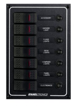 Paneltronics Waterproof DC 7 Position Lighted Rocker and CB