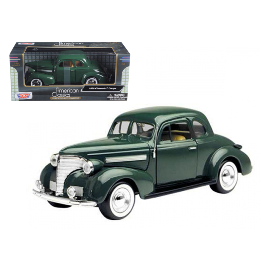 1939 Chevrolet Coupe Green 1/24 Diecast Model Car by Motormax 73247grn