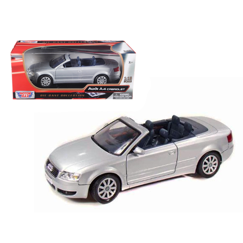2004 Audi A4 Convertible Silver 1/18 Diecast Model Car by Motormax 73148s