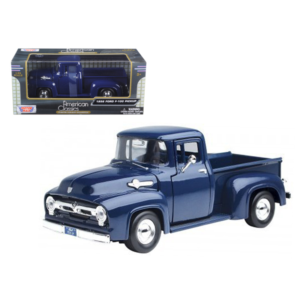 1956 Ford F-100 Pickup Blue 1/24 Diecast Model Car by Motormax 73235bl