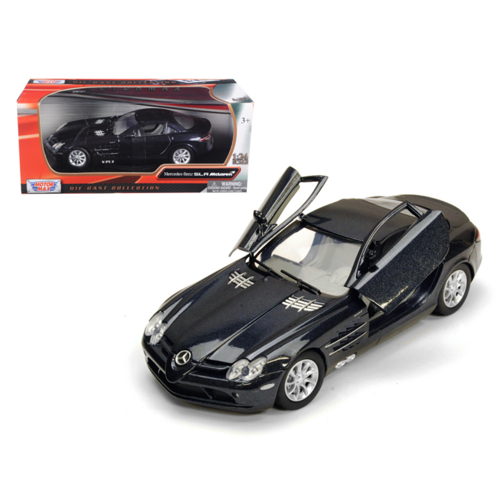 Mercedes Mclaren SLR Metallic Black 1/24 Diecast Model Car by Motormax 73306bk