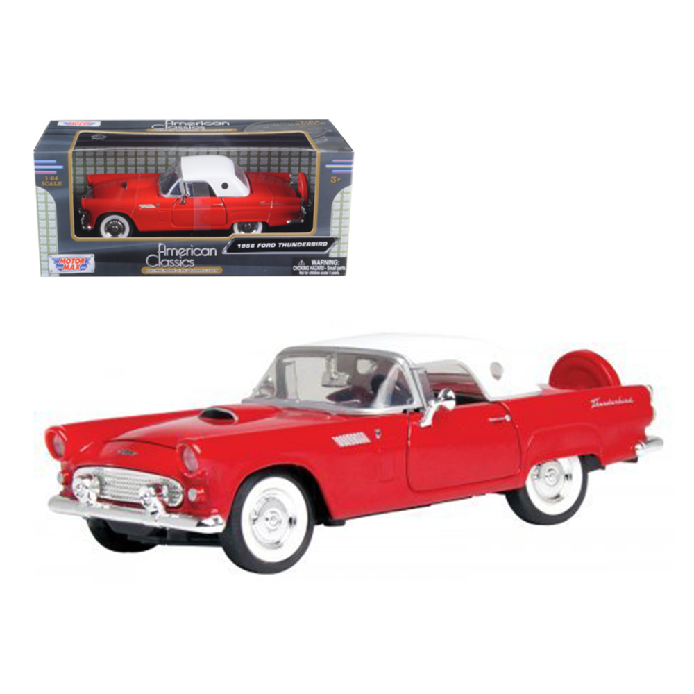1956 Ford Thunderbird Red 1/24 Diecast Car Model by Motormax 73312r