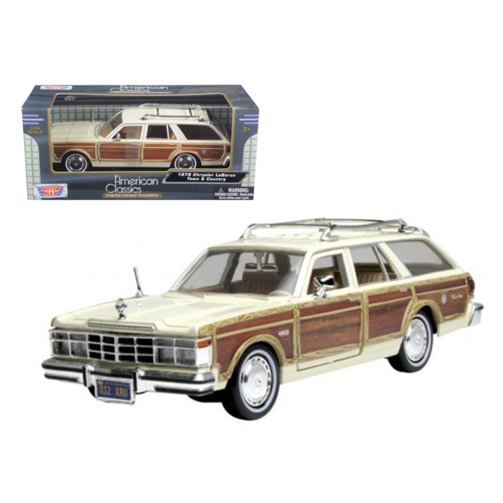 1979 Chrysler Lebaron Town and Country Cream 1/24 Diecast Model Car by Motormax 73331crm