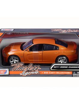 2011 Dodge Charger R/T Hemi Metallic Orange 1/24 Diecast Model Car by Motormax 73354met.or
