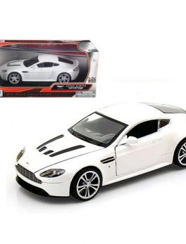 Aston Martin V12 Vantage Pearl White 1/24 Diecast Car Model by Motormax 73357w