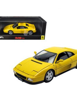 1989 Ferrari 348 TB Yellow Elite Edition 1/18 Diecast Car Model by Hotwheels V7437