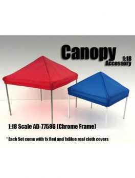 Canopy Accessory Blue and Red with 1 Chrome Frame 1:18 Scale by American Diorama 77586