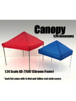 Canopy Accessory Blue and Red with 1 Chrome Frame 1:24 Scale by American Diorama 77587