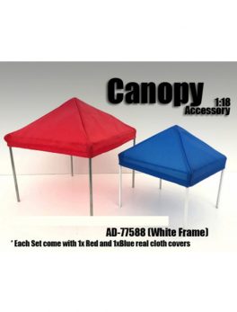 Canopy Accessory Blue and Red with 1 White Frame 1:18 Scale by American Diorama 77588
